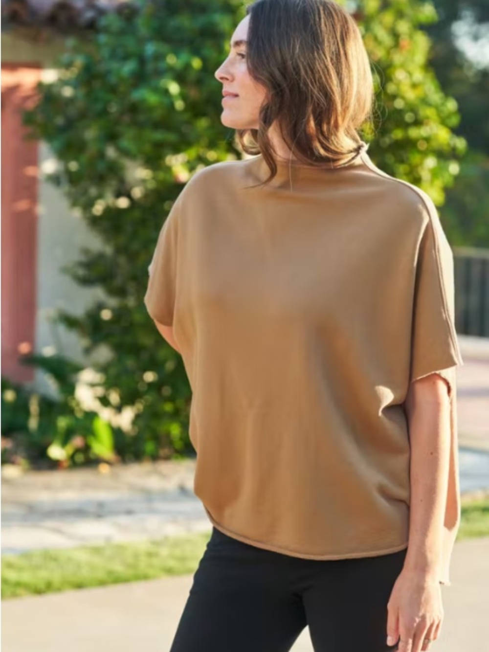 FRANK & EILEEN Audrey Capelet Poncho Pullover Sweatshirt Sweater // OS